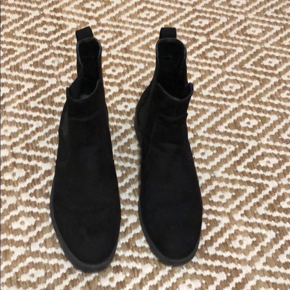 H&M black suede like booties fit like an 8